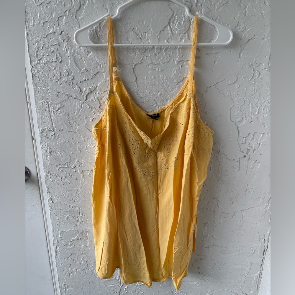 Yellow Eyelet V-Neck Camisole Top